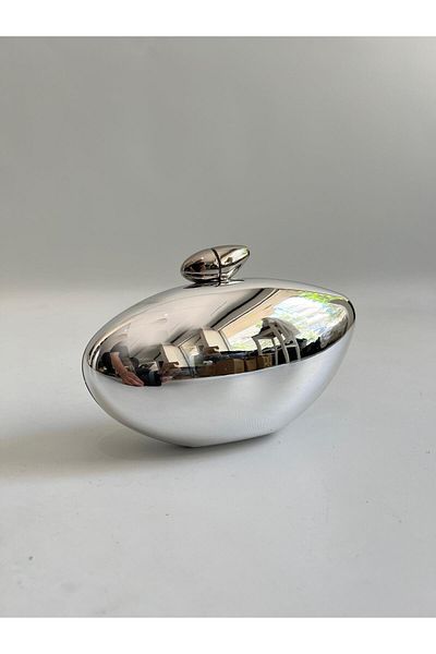 Mia Collection Bullet Βραδινό Φόρεμα Μοντέλο Τσάντα Γάμου Ασημί