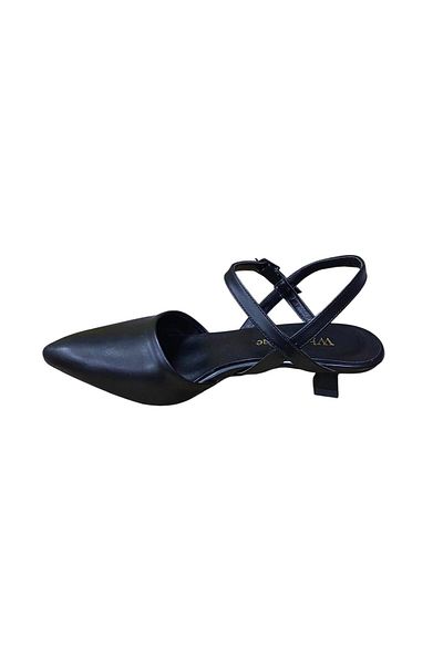 WHİTE LİNE Women's Open Back Closed Toe Short Goblet Heel Stiletto