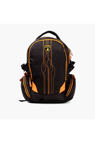 Lamborghini Panelled 18-inch Backpack with Adjustable Shoulder Straps - 28x13x45 cms