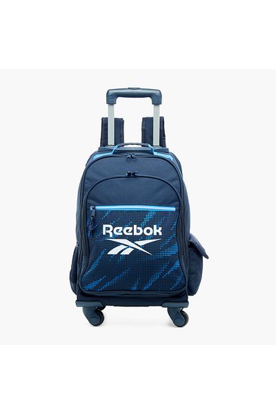 Reebok Logo Print Softcase Trolley Bag with Retractable Handle