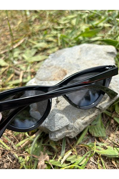 Ferrucci Black Cat Eye Framed Black Glass Brand Model Polarized Women's Sunglasses