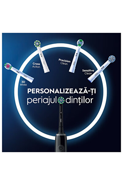 Oral-B Periuță de dinți electrică Pro 3 3500 Cross Action, curățare 3D, 3 programe, 2 capete incluse