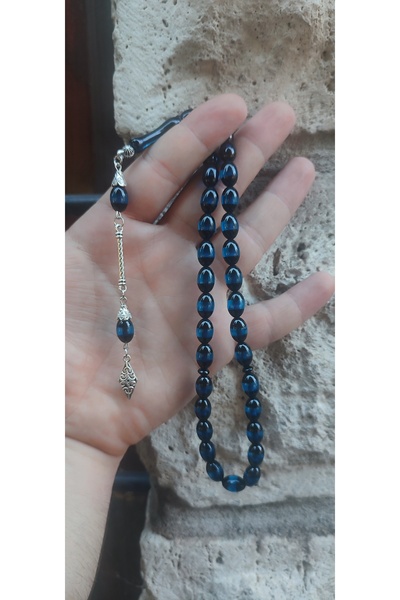 QELA COLLECTION Erkek Hediye Toz Kehribar Tesbih Ahşap Kutusunda