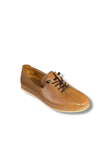 İdeal Voyager 8786 Women's Rubber Laced Genuine Leather Orthopedic Sole Loafer Mother Shoes