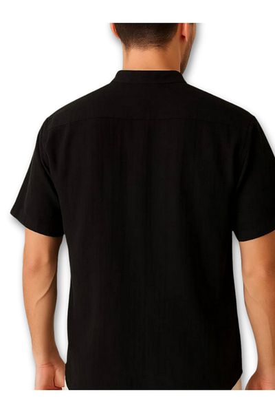 D1fference Ανδρικό πουκάμισο & Muslin Fabric Oversize καλοκαιρινό πουκάμισο