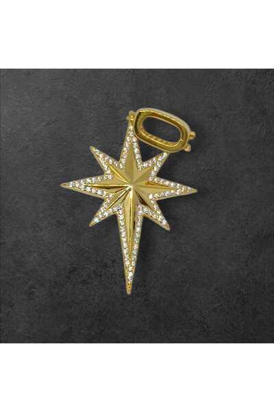 LUNEL Silver Taşlı Gösterişli Kuzey Yıldızı Figürlü 925 Ayar Gümüş Kolye Ucu– Işıltılı ve Anlamlı Tasarım