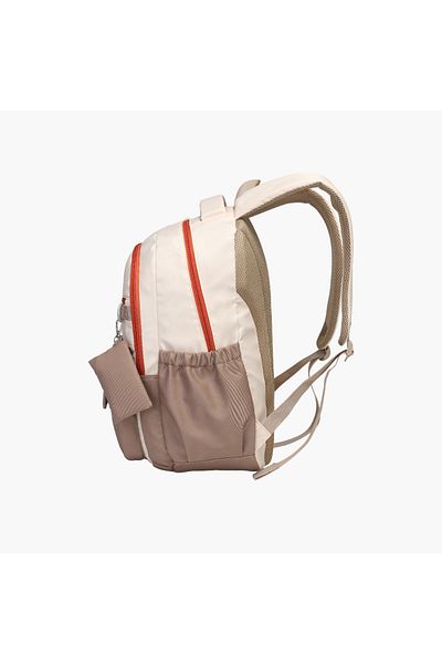 Atlas Logo Detail Backpack with Adjustable Straps and Zip Closure - 28x10x48 cms