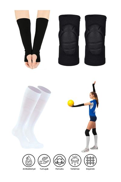 Bellanora Premium Volleyball Set – Knee Pad + Ellic + Volleyball Combed Cotton Anti-Slip Anti-Sweat Match Training Socks Set