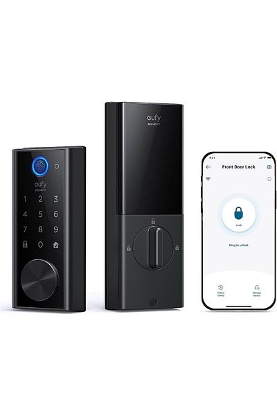 eufy security Smart Lock Touch, Remotely Control with Wi-Fi Bridge, Fingerprint Keyless Entry Door L