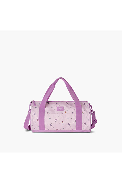 Citron Printed Duffle Bag with Detachable Strap and Zip Closure - 35x45x21 cms