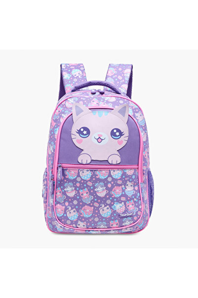 Toursun Cat Print Backpack with Adjustable Shoulder Straps and Zip Closure - ...