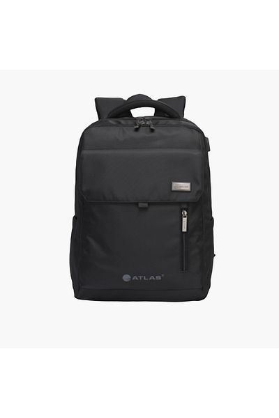 Atlas Solid Backpack with Adjustable Straps and Zip Closure - 28x10x45 cms