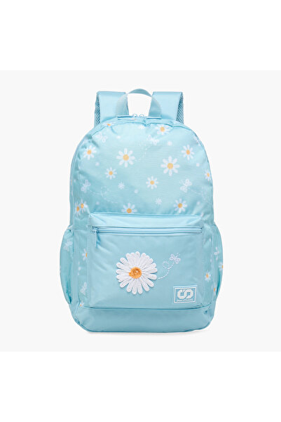 Sami Studio حقيبة ظهر بطبعة زهور مقاس 17 بوصة مع سحاب للإغلاق - 43 × 28 × 13 سم