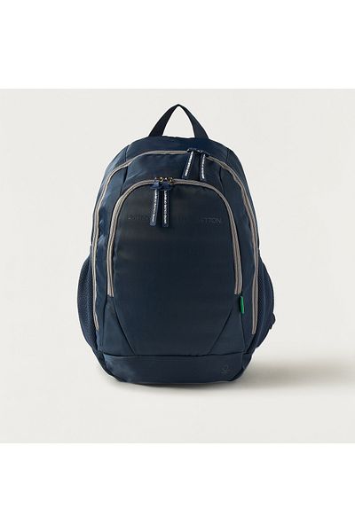 United Colors of Benetton UCB Solid 18-inch Backpack with Adjustable Straps and Zip Closure - 30x13x46 cms