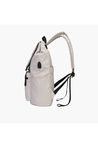 Atlas Logo Applique Backpack with Adjustable Straps and Zip Closure - 28x10x45 cms