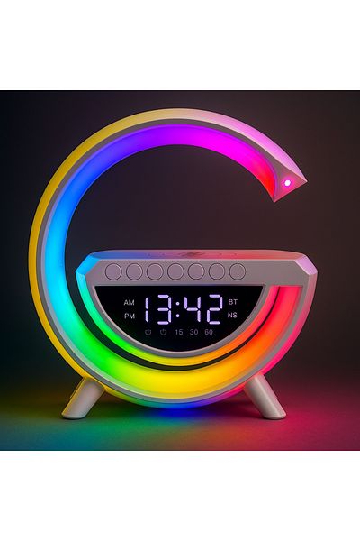 Luxi Multifunctional Digital Clock 5 in 1 - RGB Ambient Light, Bluetooth Speaker, 15W Wireless Charging,