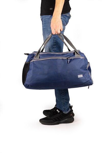 İMAKS Medium Size 52 cm Impertex Fabric Travel Sports Gym Fitness Beach Bag with Shoe Compartment Navy Blue D550