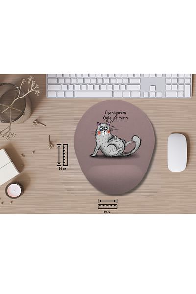 IVART I'M Cold so Tomorrow Cat Themed Bracelet Supported Oval Mouse Pad-Work Now