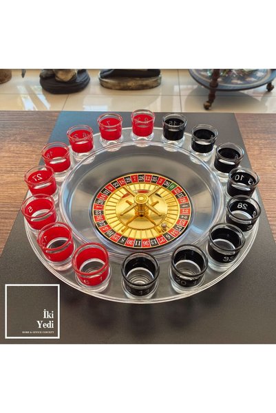 77 Roulette 16'lı Rulet Shot Oyunu Eğlence Parti Eğlencesi Yılbaşı Doğum Günü...