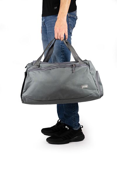 İMAKS Medium Size 52 cm Impertex Fabric Travel Sports Gym Fitness Beach Bag with Shoe Compartment Gray D550