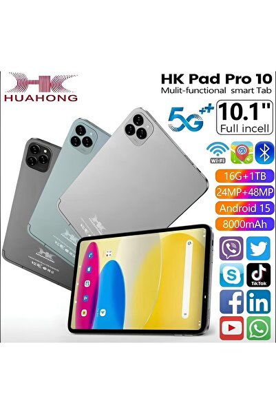 NOMTEKNO Hk Pad Pro 10 Tablet 10.1i̇nç 4gbram 32gb Depolama 1tb Yükseltilebilir 5g Android 8000mah
