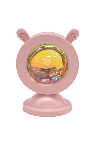 Luxi Pink Decorative Projector - Rainbow Effect, White LED, USB Cable Included, 8x11cm – Ambient Light