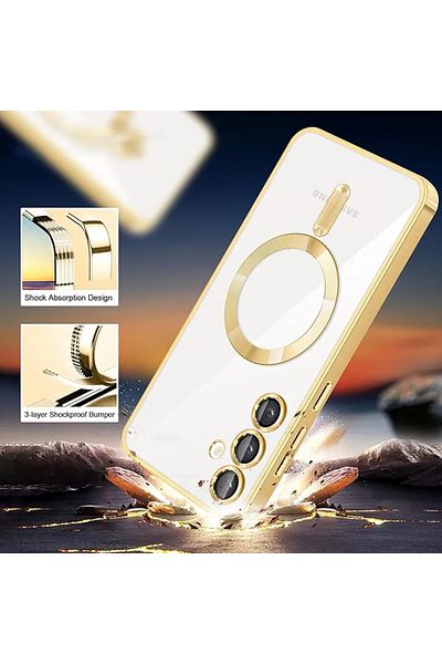 ALC MOBILE Case Samsung Galaxy A36, camera protection, MagSafe Technology, Gold contour