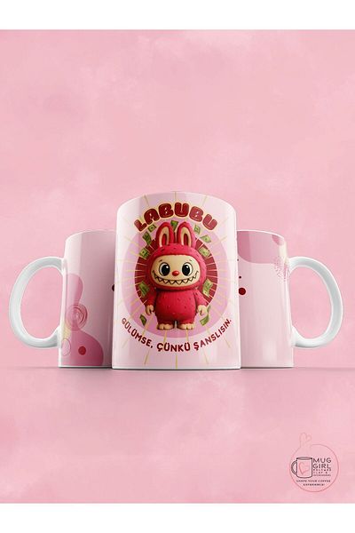 kuphane Cute Monster Labubu Printed Gift Mug – Motivational Message Mug