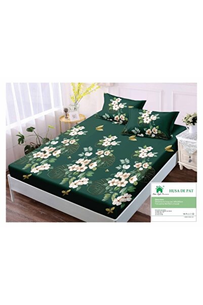OEM Sheet and pillowcase set, Finet, 3 pieces, individual, 140x200cm, white flowers
