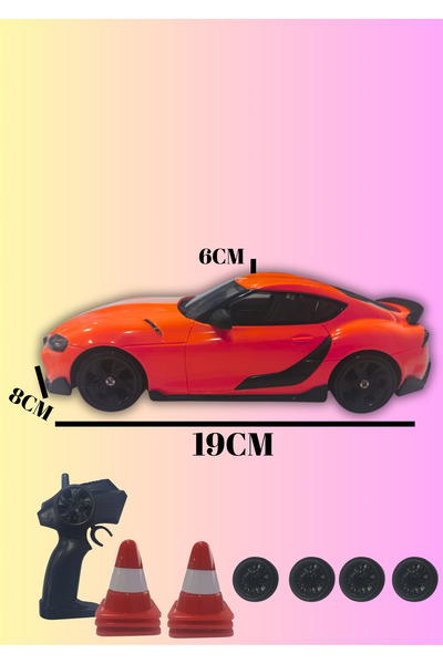 Boratila Toys 25KM Hız Yapan 2.4Ghz Toyota Supra Görünümlü Şarjlı Uzaktan Kumandalı Drift Araba