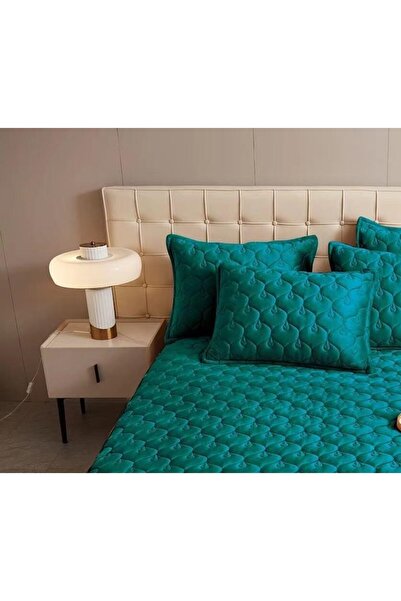 OEM Bed sheet and two pillowcases, Velvet, Quilted Topper, 180x200cm, Turquoise