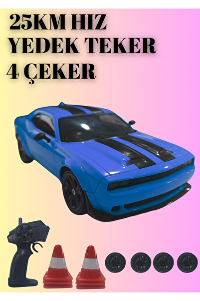 Boratila Toys 25KM Hız Yapan 2.4Ghz Dodge Challenger Görünümlü Şarjlı Uzaktan...