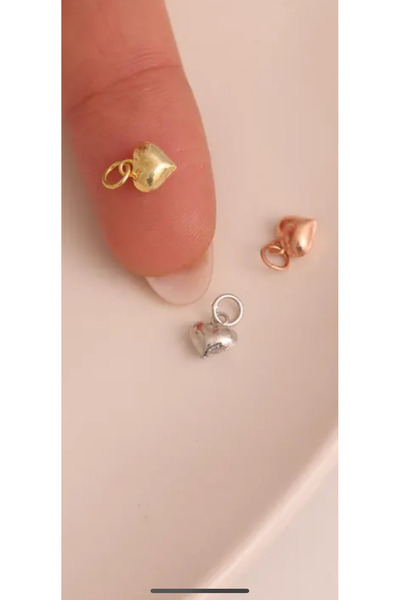 Wind Silver Bombeli Kalp Kolye Uçlar 925 Ayar