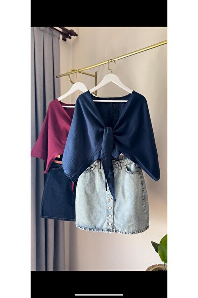 Store YELEK KOLLU ÖNÜ BAĞCIKLI LACİVERT