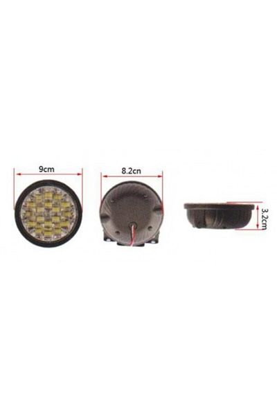 Xenon Bright Round daytime running lights 18 led*0.5W 12V with Off when headlight on function