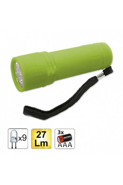 JBM Plastic Flashlight With 9 Green LEDs JBM