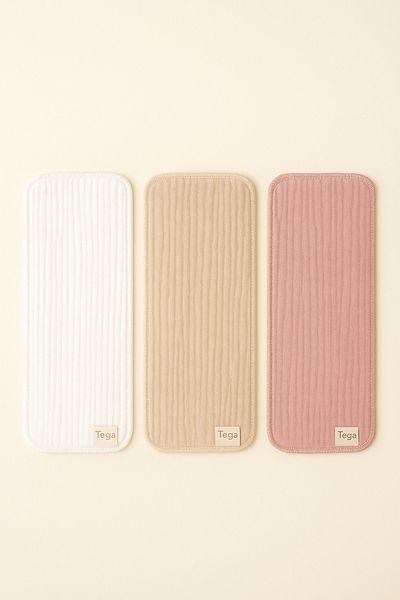 TEGA Set of 3 4-Layer Muslin Shoulder Wipes – Absorbent, 100% Cotton