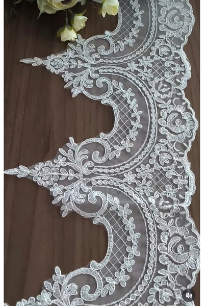 dantelci Ekru renk Fransız dantel