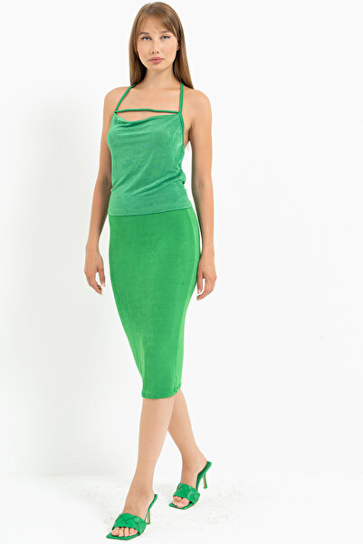 Kikiriki Kelly Green Midi Skirt