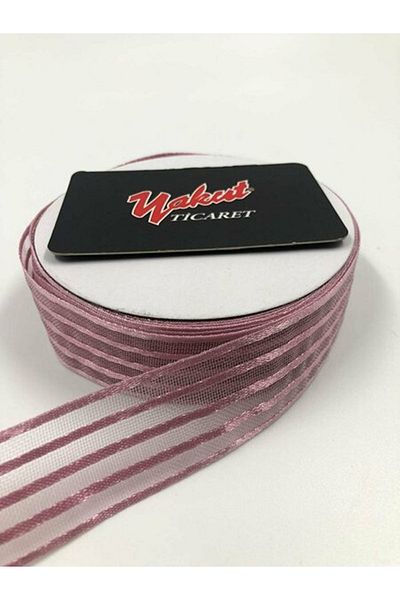 Fiyonks Atölye Bohça Ornament Dowry Bride 20 Meters Striped Organza Ribbon Design Ribbon