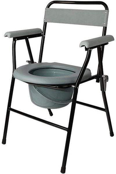 Generic ISTOVO Convenient Toilet Chair Potty Chair With Bucket Elder Backrest Collapsible Armchair Thickened