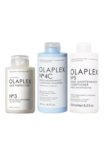Olaplex No 3 Hair Perfector 100Ml No 4C Clarifying Shampoo 250Ml And No 5 Bond Conditioner 250Ml Bun