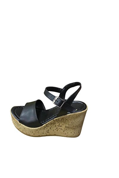 Shoes Дамски летни обувки с платформа и коркова подметка на танкетка