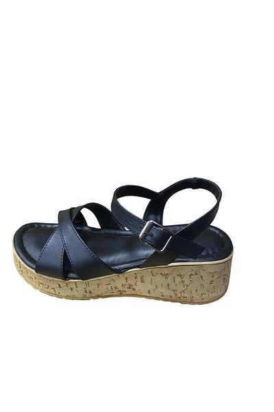 Shoes Pantofi de vară cu toc cu pană pentru damă, cu talpă groasă, cu bretele încrucișate