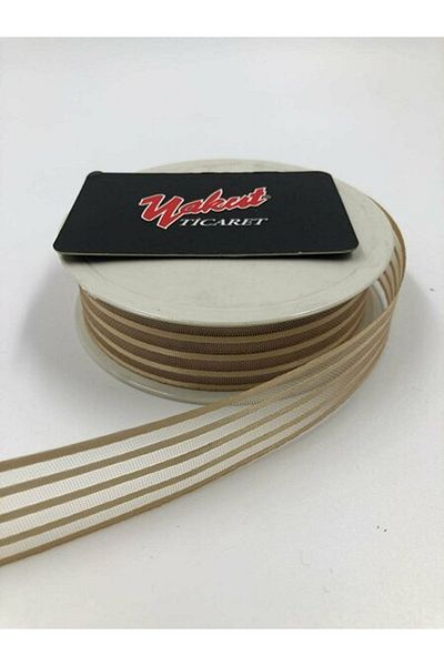 Fiyonks Atölye Bohça Ornament Dowry Bride 20 Meters Striped Organza Ribbon Design Ribbon