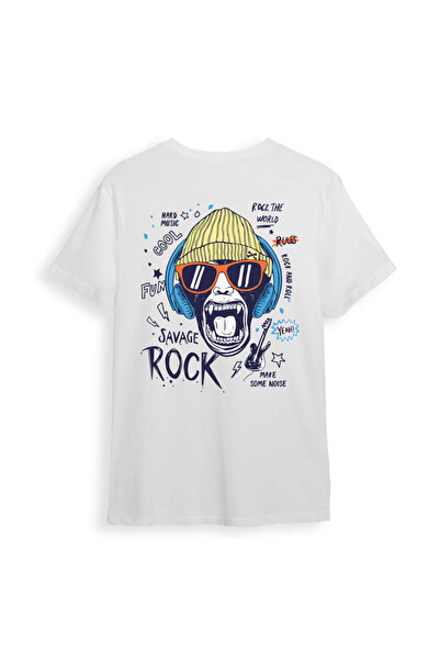 Koklonmoda Plus Size Unisex Rocker Monkey Printed Oversize T-Shirt