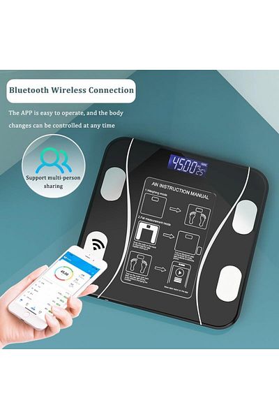Stander YONGYUN High Accurate Digital Bathroom Scale LED Display, Rechargeable BMI Smart Weight Scale with W
