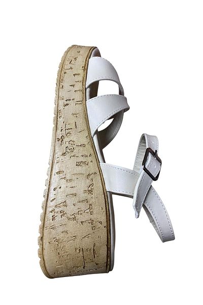 Shoes Pantofi de vară cu toc cu pană pentru damă, cu talpă groasă, cu bretele încrucișate