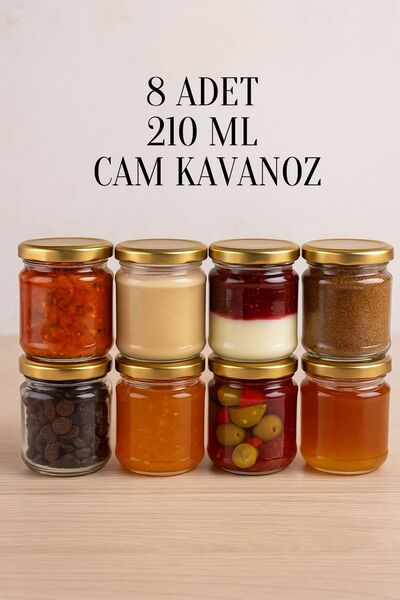 Rotanev 8 Adet 210 ml Metal Gold Altın Konserve Kapaklı Mama Yoğurt Saklama 2...