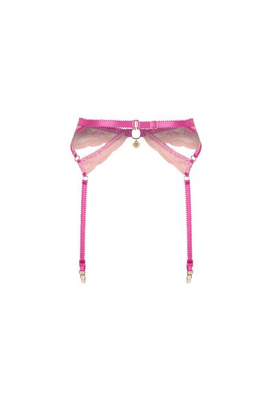 Feu De Elu Fleur Pink Lace Garter